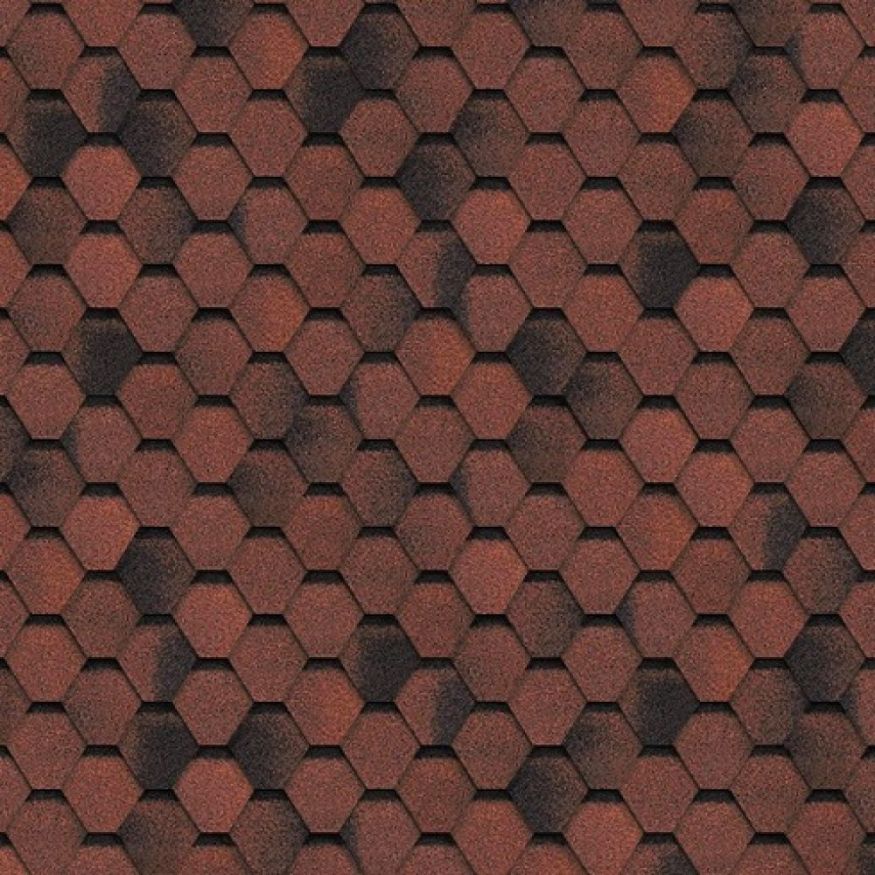 Гибкая черепица Shinglas, Финляндия, Соната, Красный цвет купить в Анапе