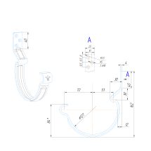 Крюк короткий усиленный модернизированный с комплектом крепления Aquasystem, RAL 8017 Коричневый 150/100