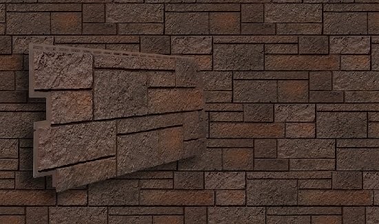 Фасадная панель VOX Sandstone (Сандстоун) в темно-коричневом цвете купить в Анапе