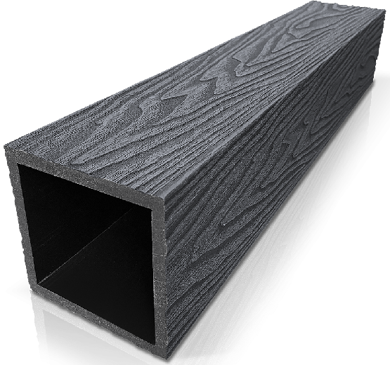 Столб ДПК 3D GardenParkett с текстурой дерева в цвете Графит купить в Анапе