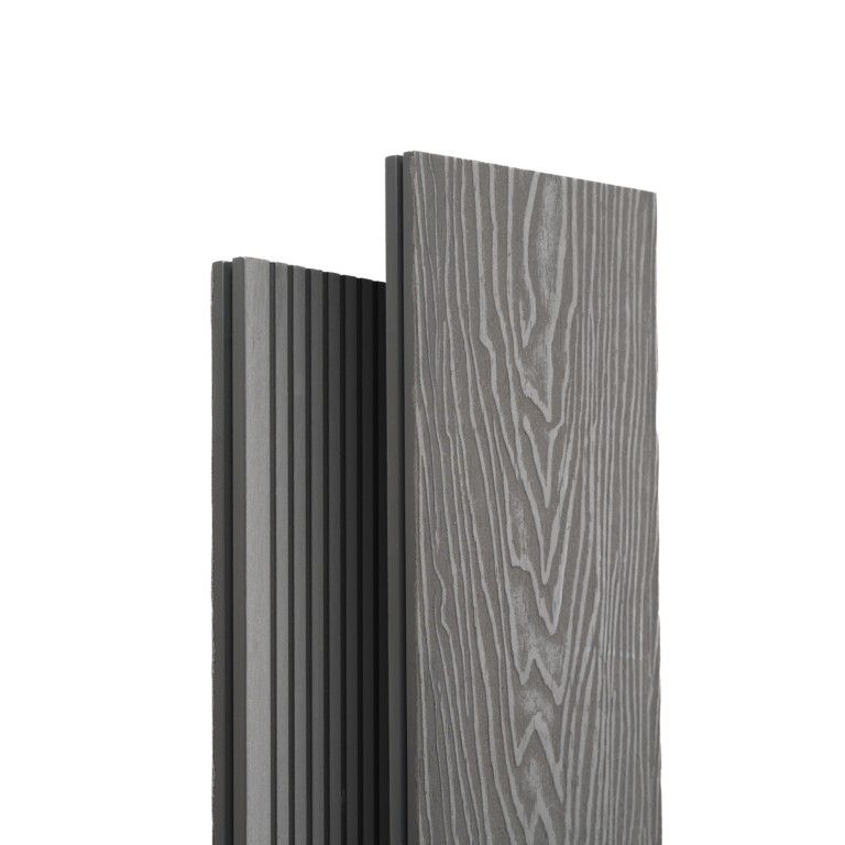 Террасная доска Экодекинг Топ полнотелая, Серый купить в Анапе