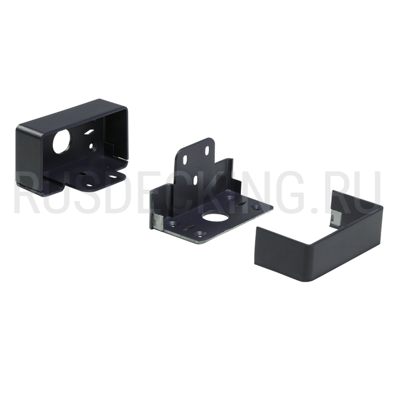 Комплект крепления перил прямое RusDecking Unodeck Графит купить в Анапе