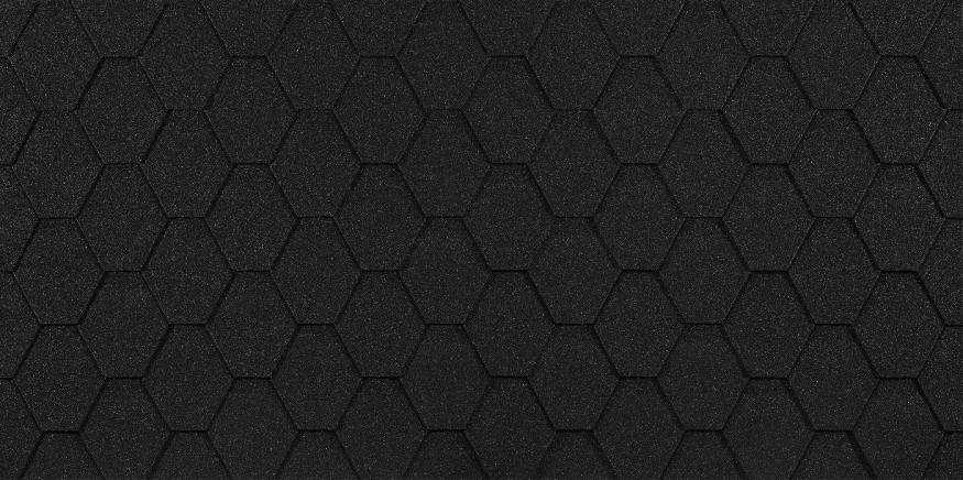 Гибкая черепица Docke EURASIA, Шестигранник, Черный купить в Анапе