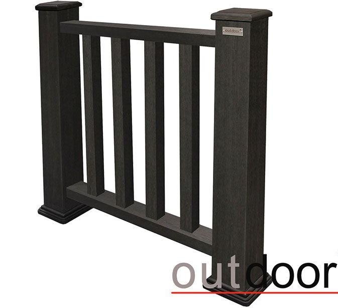 Ограждение из ДПК Outdoor Classic 3D STORM черного цвета купить в Анапе