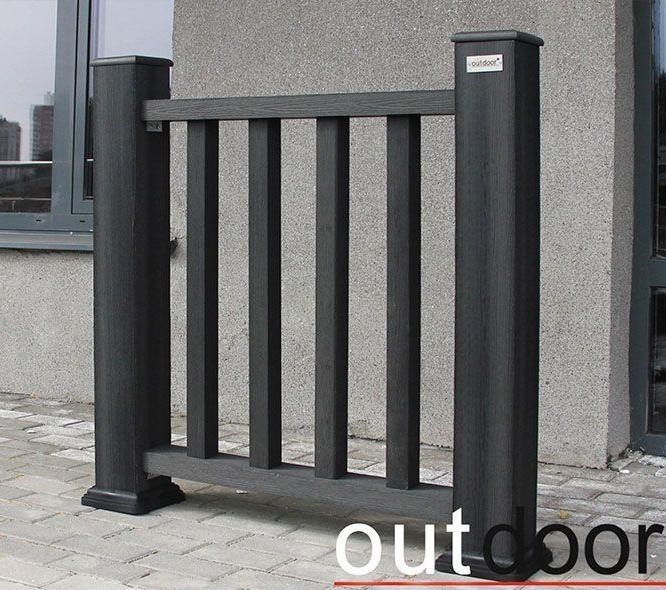 Ограждение из ДПК Outdoor Classic 3D STORM черного цвета купить в Анапе