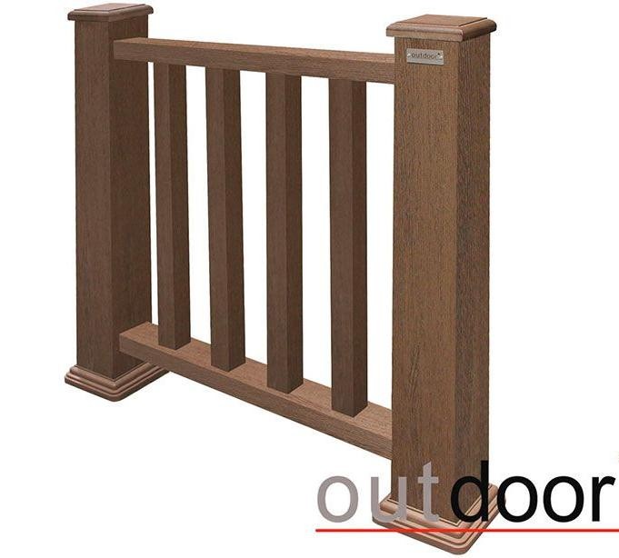 Ограждение из ДПК Outdoor Classic 3D STORM в коричневом миксе. купить в Анапе