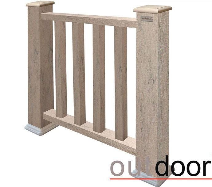 Ограждение из ДПК Outdoor Классик 3D STORM в сером миксе купить в Анапе