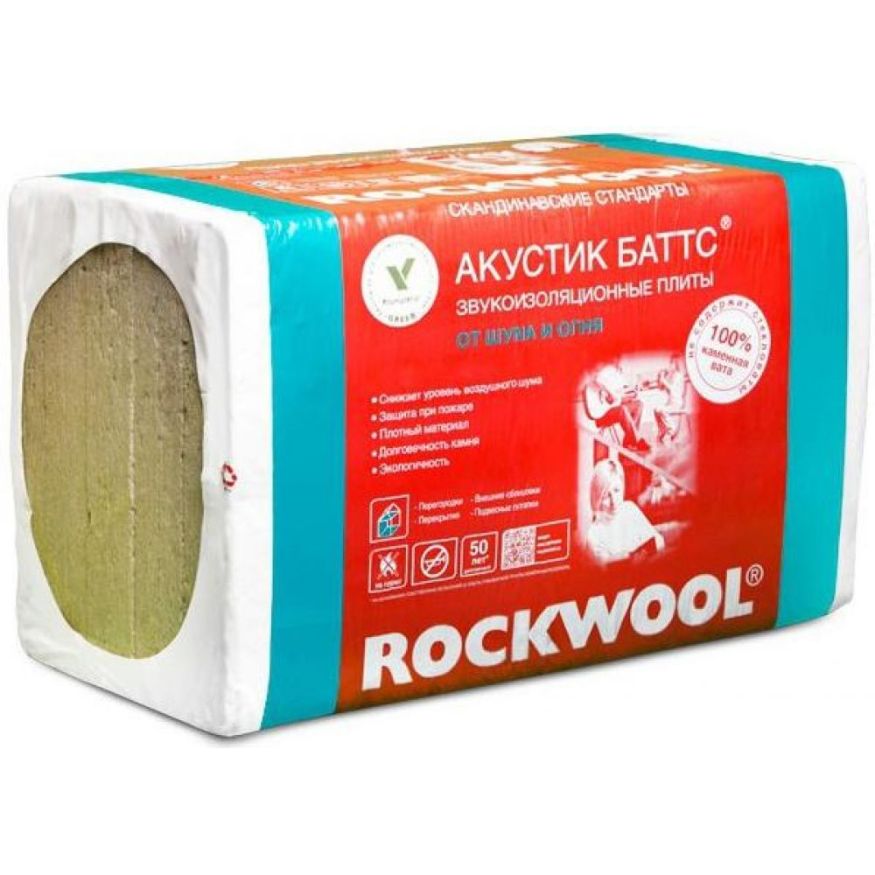 Утеплитель Акустик Баттс 50X600X1000 Rockwool купить в Анапе