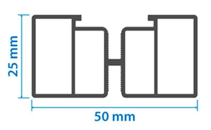 Алюминиевая несущая лага KRONEX 50x25x3000 мм купить в Анапе