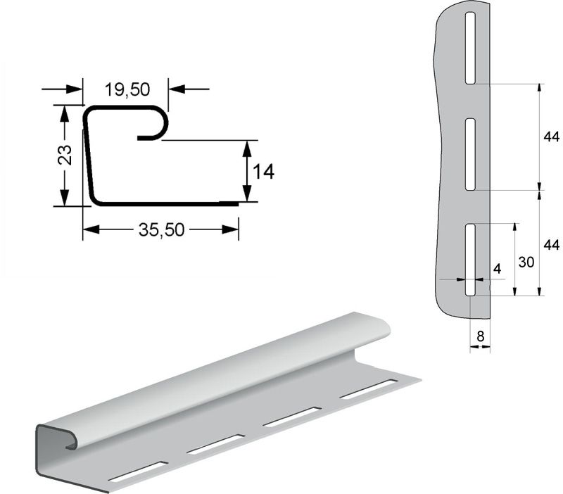 J-Профиль Grand Line Графитовый купить в Анапе