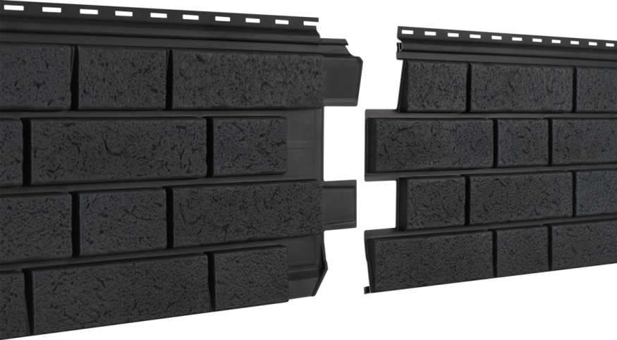 Фасадная панель Ю-пласт Стоун Хаус S-Lock Клинкер Нордик, Графитовый купить в Анапе