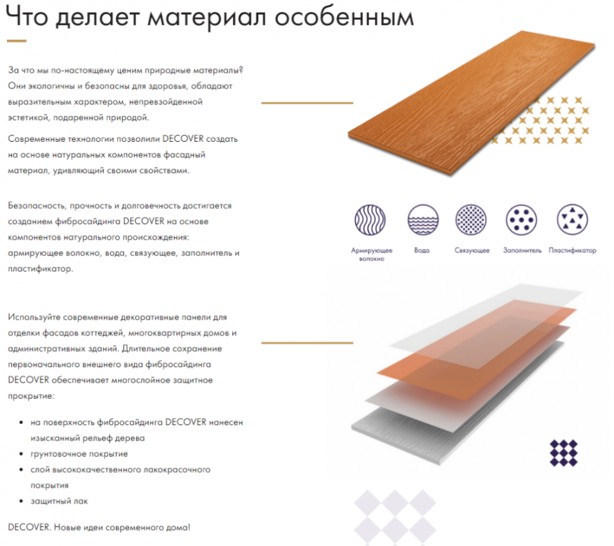 Фибросайдинг DECOVER 3600 x 190 x 8 мм оливкового цвета купить в Анапе