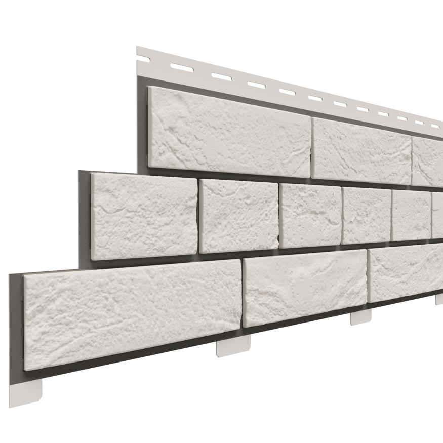 Фасадная панель Доломит, Кирпич Славянка, Белый цвет, прокрашенный. купить в Анапе