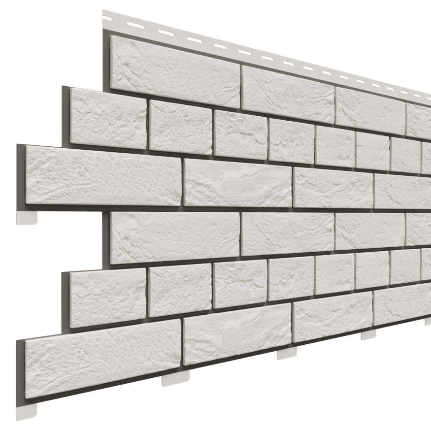 Фасадная панель Доломит, Кирпич Славянка, Белый цвет, прокрашенный. купить в Анапе