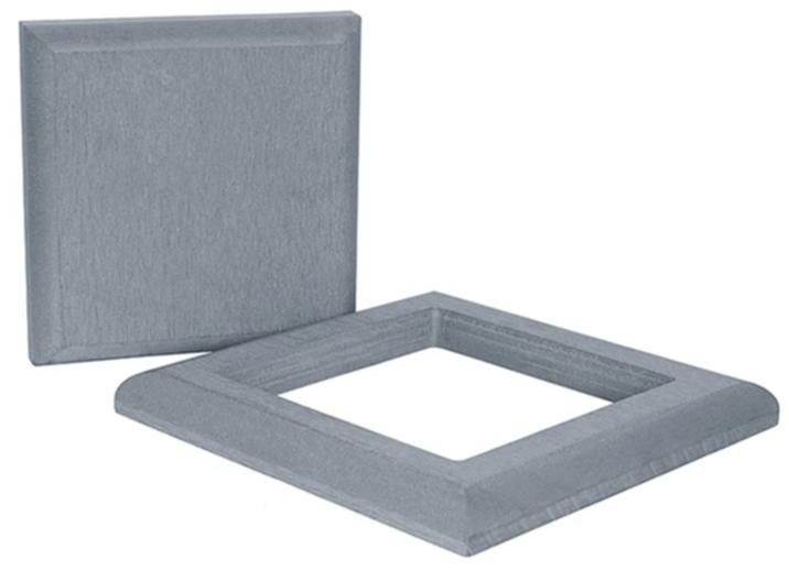 Комплект крышка и юбка ДПК для столба Polivan DENPASAR серого цвета купить в Анапе