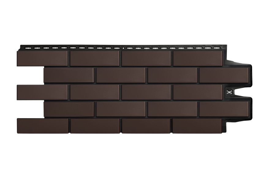 Фасадные панели Grand Line, Клинкерный кирпич Design, Шоколадный, шов RAL 9005  купить в Анапе