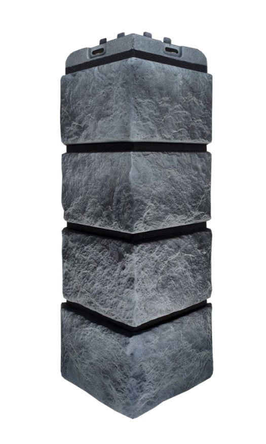 Угол наружный Grand Line, Колотый Камень Design Plus, Антрацит (черный шов) купить в Анапе