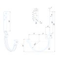 Крюк длинный усиленный модернизированный с комплектом крепления Aquasystem, PU MATT, RAL 8017 Темно Коричневый 150/100 купить в Анапе