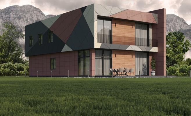 Фиброцементные панели Roofas COLOR Line Красный купить в Анапе