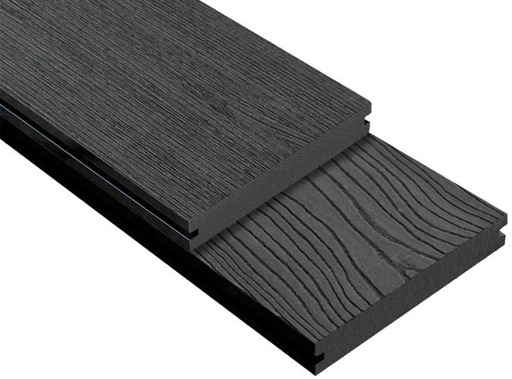Террасная доска DPK Outdoor 3D полнотелая STORM/OCEAN BLACK черного цвета купить в Анапе