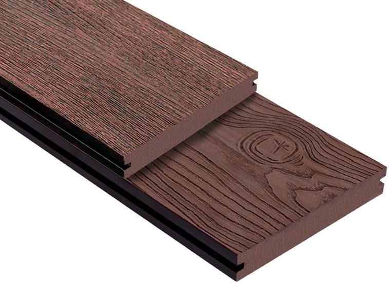 Террасная доска ДПК Outdoor 3D сплошная STORM/OCEAN BROWN коричневая смешанная купить в Анапе