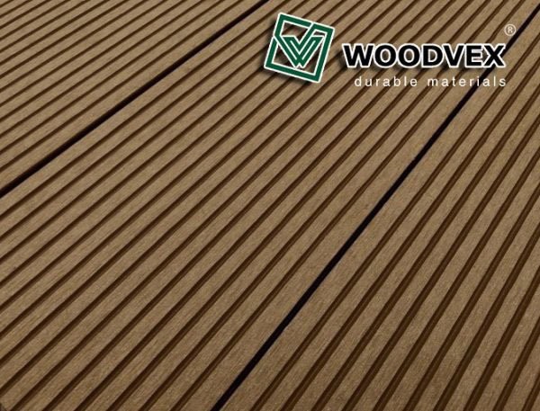 Террасная доска WOODVEX Select из ДПК темно-коричневого цвета купить в Анапе